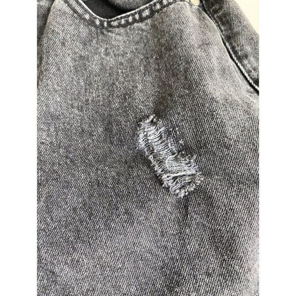 Nasty Gal Jeans Women’s Sz 2 Black Distressed Straight High Rise Denim Pants - Picture 3 of 10